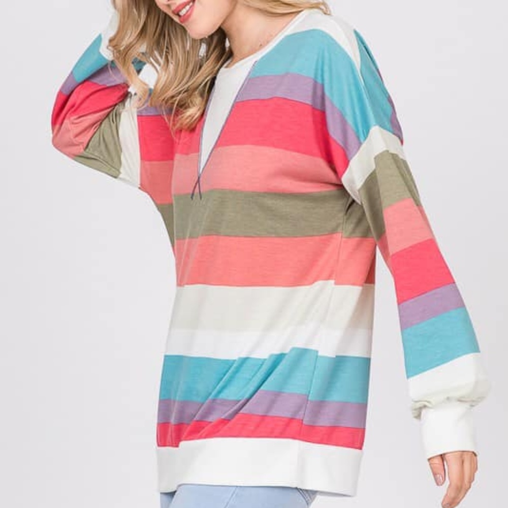 Lilac/Sage Striped Top
